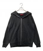 SUPREMEシュプリーム）の古着「Rib Logo Zip Up Hoodie」｜ブラック