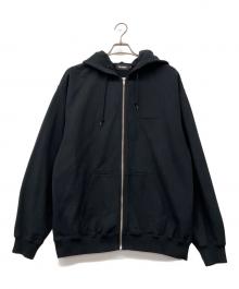 X-LARGE（エクストララージ）の古着「ENBOSSED OG BOX ZIP UP HOODED SWEATSHIRT」｜ブラック