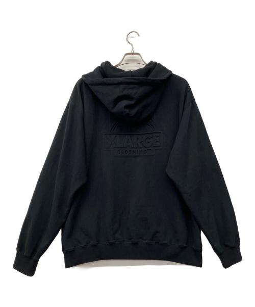 X-LARGE（エクストララージ）X-LARGE (エクストララージ) ENBOSSED OG BOX ZIP UP HOODED SWEATSHIRT ブラック サイズ:Lの古着・服飾アイテム