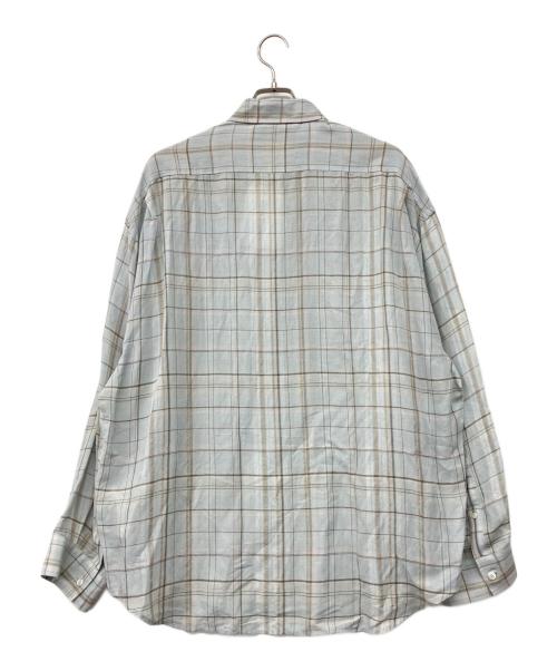 Acne studios（アクネ ストゥディオズ）Acne studios (アクネ ストゥディオズ) リネンチェックボタンアップシャツ ライトグレー サイズ:46の古着・服飾アイテム