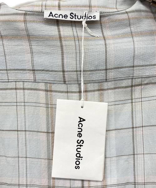Acne studios（アクネ ストゥディオズ）Acne studios (アクネ ストゥディオズ) リネンチェックボタンアップシャツ ライトグレー サイズ:46の古着・服飾アイテム