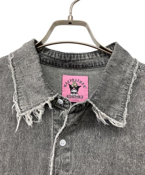 GALFY（ガルフィー）GALFY (ガルフィー) ボロボロデニム半袖BIG シャツ グレー サイズ:XL 未使用品の古着・服飾アイテム