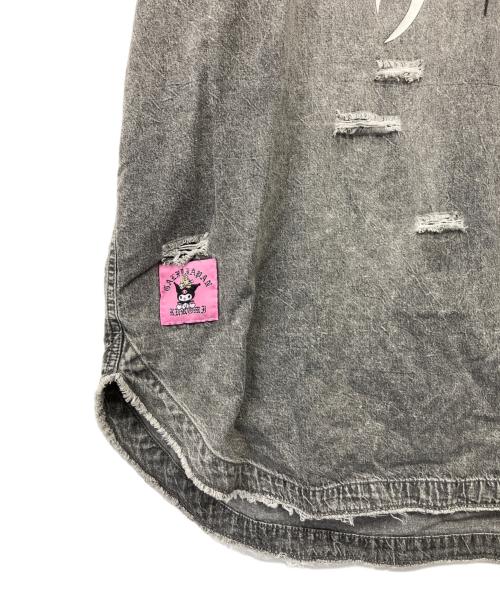 GALFY（ガルフィー）GALFY (ガルフィー) ボロボロデニム半袖BIG シャツ グレー サイズ:XL 未使用品の古着・服飾アイテム