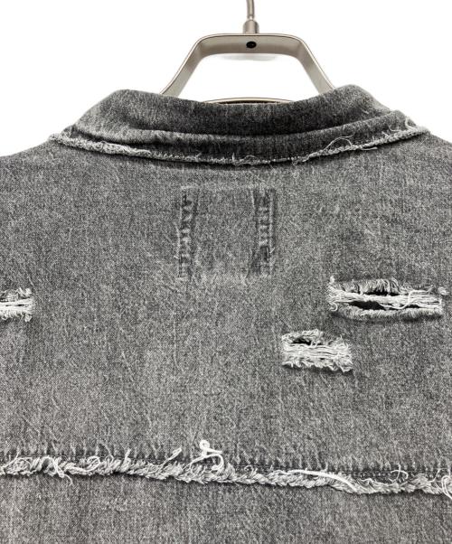 GALFY（ガルフィー）GALFY (ガルフィー) ボロボロデニム半袖BIG シャツ グレー サイズ:XL 未使用品の古着・服飾アイテム