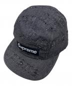 SUPREMEシュプリーム）の古着「Lasered Denim Camp Cap」｜グレー