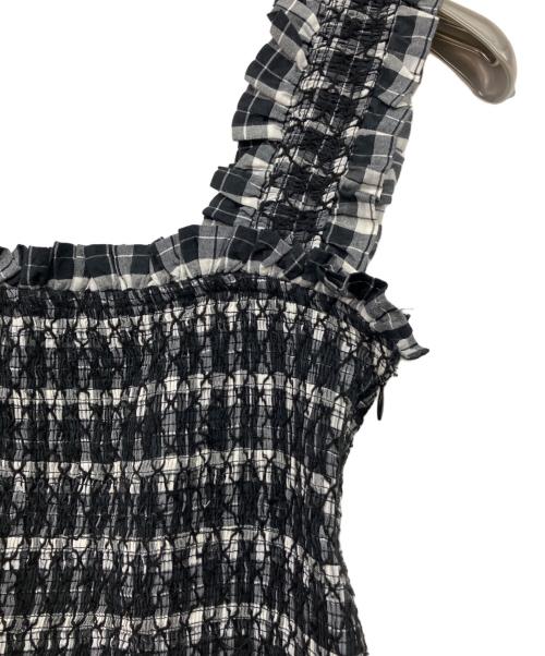 GANNI（ガニー）Ganni (ガニー) ノースリーブ・キャミソールワンピース ブラック×ホワイト サイズ:34の古着・服飾アイテム