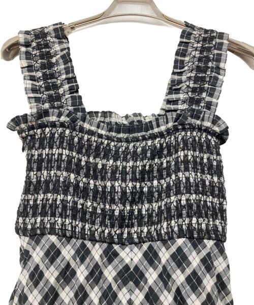 GANNI（ガニー）Ganni (ガニー) ノースリーブ・キャミソールワンピース ブラック×ホワイト サイズ:34の古着・服飾アイテム