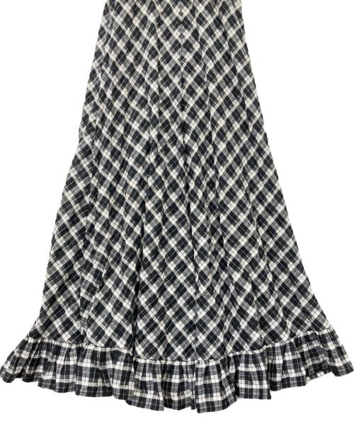 GANNI（ガニー）Ganni (ガニー) ノースリーブ・キャミソールワンピース ブラック×ホワイト サイズ:34の古着・服飾アイテム