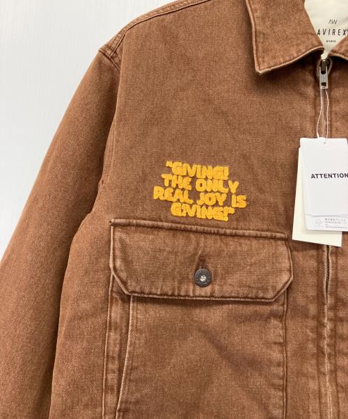 AVIREX（アヴィレックス）AVIREX (アヴィレックス) PEANUTS (ピーナッツ) AVIREX×PEANUTS DENIM WORK JACKET ブラウン サイズ:S 未使用品の古着・服飾アイテム