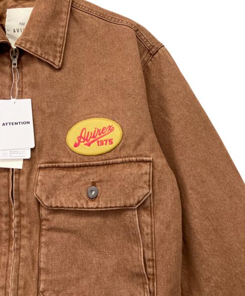AVIREX（アヴィレックス）AVIREX (アヴィレックス) PEANUTS (ピーナッツ) AVIREX×PEANUTS DENIM WORK JACKET ブラウン サイズ:S 未使用品の古着・服飾アイテム