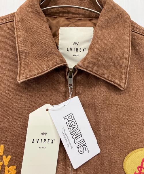 AVIREX（アヴィレックス）AVIREX (アヴィレックス) PEANUTS (ピーナッツ) AVIREX×PEANUTS DENIM WORK JACKET ブラウン サイズ:S 未使用品の古着・服飾アイテム