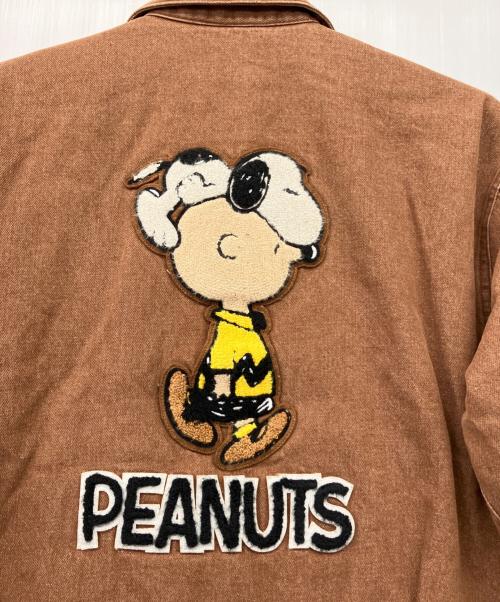 AVIREX（アヴィレックス）AVIREX (アヴィレックス) PEANUTS (ピーナッツ) AVIREX×PEANUTS DENIM WORK JACKET ブラウン サイズ:S 未使用品の古着・服飾アイテム