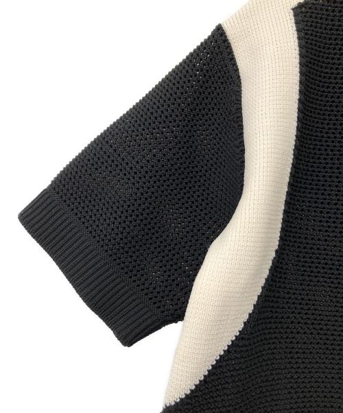 CULLNI（クルニ）CULLNI (クルニ) Mesh Knit Short Sleeve Jacket ブラック×ホワイト サイズ:1の古着・服飾アイテム