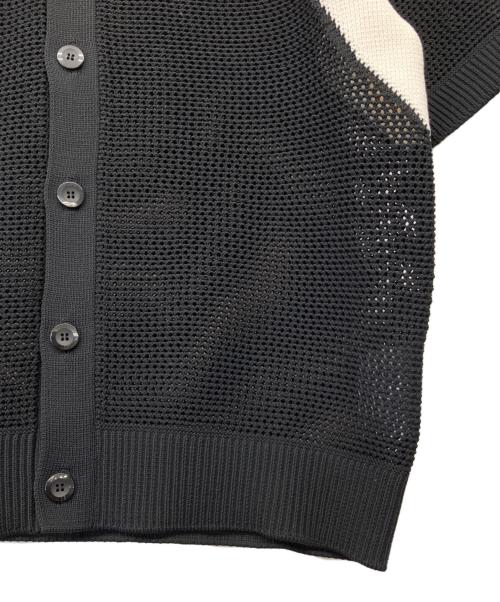 CULLNI（クルニ）CULLNI (クルニ) Mesh Knit Short Sleeve Jacket ブラック×ホワイト サイズ:1の古着・服飾アイテム
