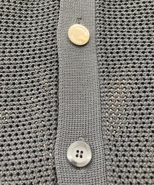 CULLNI（クルニ）CULLNI (クルニ) Mesh Knit Short Sleeve Jacket ブラック×ホワイト サイズ:1の古着・服飾アイテム