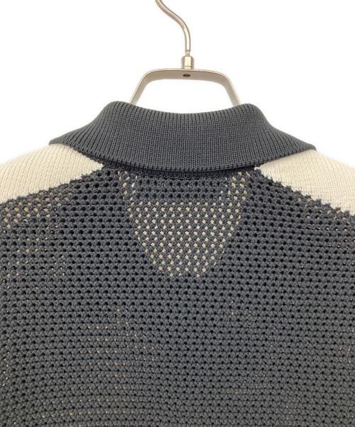 CULLNI（クルニ）CULLNI (クルニ) Mesh Knit Short Sleeve Jacket ブラック×ホワイト サイズ:1の古着・服飾アイテム