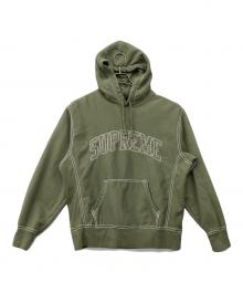 SUPREME（シュプリーム）の古着「20FW BIG STITCH HOODEDSWEATSHIRT」｜グリーン