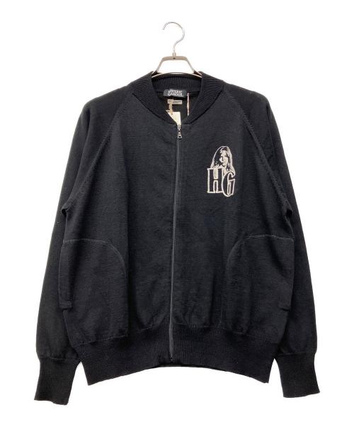 Hysteric Glamour（ヒステリックグラマー）Hysteric Glamour (ヒステリックグラマー) ジップアップリネンカーディガン ブラック サイズ:Lの古着・服飾アイテム