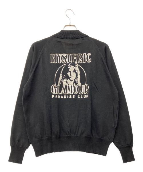 Hysteric Glamour（ヒステリックグラマー）Hysteric Glamour (ヒステリックグラマー) ジップアップリネンカーディガン ブラック サイズ:Lの古着・服飾アイテム