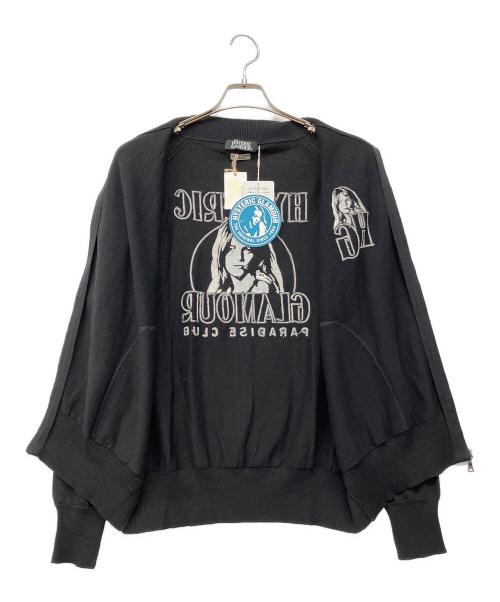 Hysteric Glamour（ヒステリックグラマー）Hysteric Glamour (ヒステリックグラマー) ジップアップリネンカーディガン ブラック サイズ:Lの古着・服飾アイテム