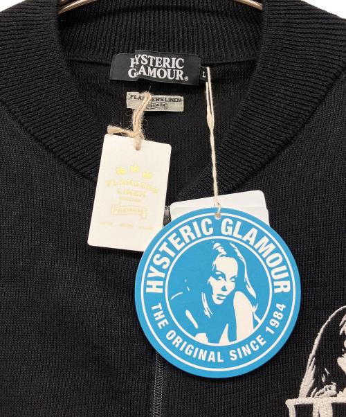 Hysteric Glamour（ヒステリックグラマー）Hysteric Glamour (ヒステリックグラマー) ジップアップリネンカーディガン ブラック サイズ:Lの古着・服飾アイテム