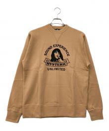 Hysteric Glamour（ヒステリックグラマー）の古着「UNLIMITED SOUNDSウール混クルーネックニット」｜ベージュ