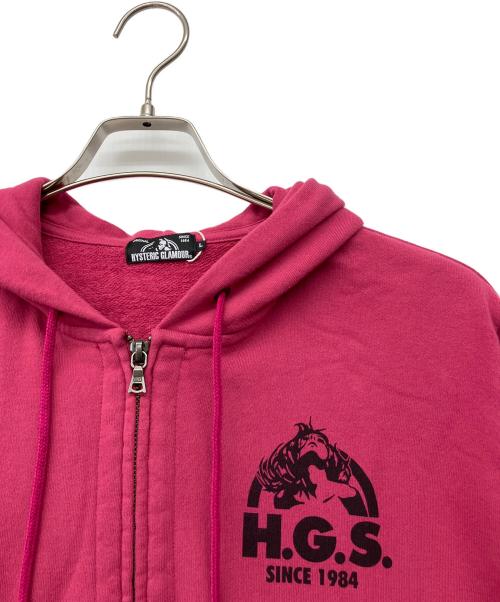 Hysteric Glamour（ヒステリックグラマー）Hysteric Glamour (ヒステリックグラマー) MAXIMUMS SOUNDSジップパーカー ショッキングピンク サイズ:Lの古着・服飾アイテム