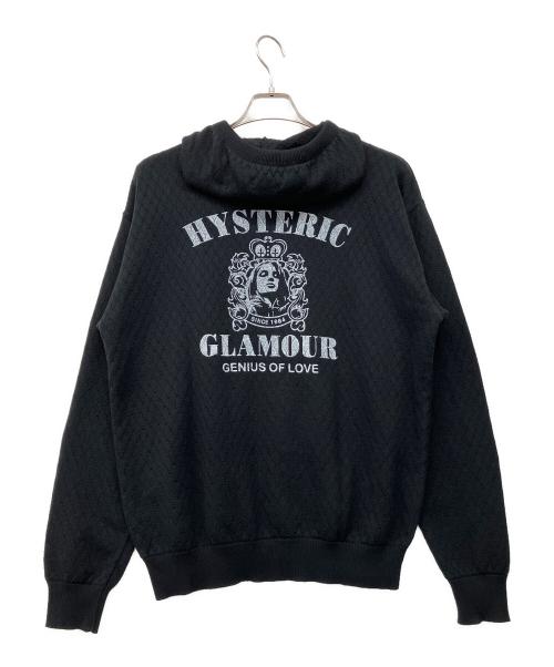 Hysteric Glamour（ヒステリックグラマー）Hysteric Glamour (ヒステリックグラマー) ジャガードバックロゴジップパーカー ブラック サイズ:Lの古着・服飾アイテム
