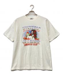 Hysteric Glamour（ヒステリックグラマー）の古着「PARADISE CLUB プリント Tシャツ（USED加工）」｜ホワイト