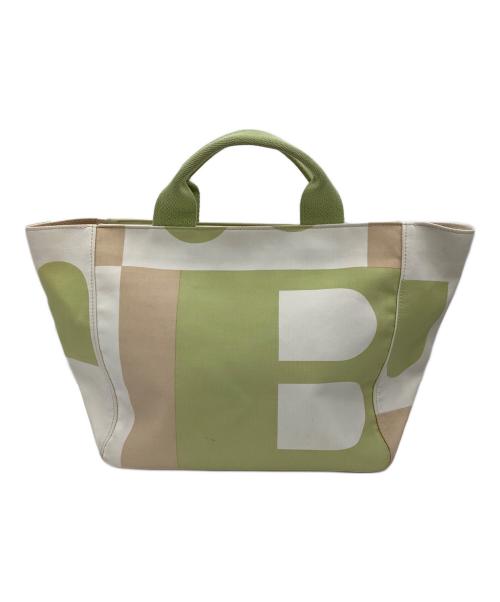BALLY（バリー）BALLY (バリー) ハンドバッグ ベージュ×ライトグリーンの古着・服飾アイテム