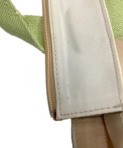BALLY（バリー）BALLY (バリー) ハンドバッグ ベージュ×ライトグリーンの古着・服飾アイテム
