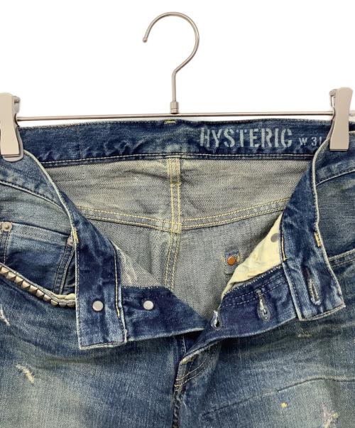 Hysteric Glamour（ヒステリックグラマー）Hysteric Glamour (ヒステリックグラマー) PF加工デニム スリムストレートパンツ ブルー サイズ:31（S～L）の古着・服飾アイテム