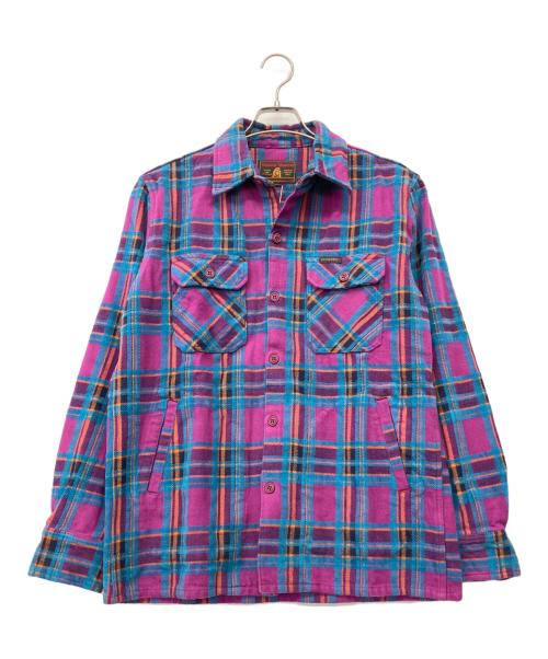 Hysteric Glamour（ヒステリックグラマー）Hysteric Glamour (ヒステリックグラマー) 	REVOLUTION SOUNDS刺繍 CPOシャツ パープル×ブルー サイズ:M 未使用品の古着・服飾アイテム