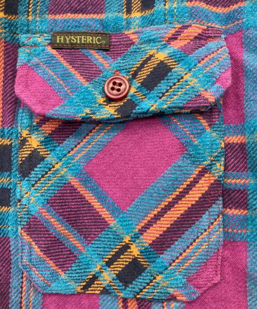 Hysteric Glamour（ヒステリックグラマー）Hysteric Glamour (ヒステリックグラマー) 	REVOLUTION SOUNDS刺繍 CPOシャツ パープル×ブルー サイズ:M 未使用品の古着・服飾アイテム