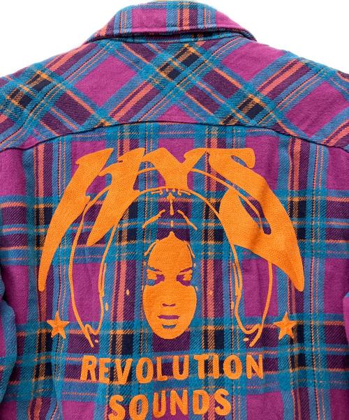 Hysteric Glamour（ヒステリックグラマー）Hysteric Glamour (ヒステリックグラマー) 	REVOLUTION SOUNDS刺繍 CPOシャツ パープル×ブルー サイズ:M 未使用品の古着・服飾アイテム