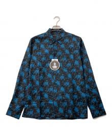 Thee Hysteric XXX（ジィ ヒステリックトリプルエックス）の古着「BLACK柄 長袖シャツ」｜ブラック×ブルー