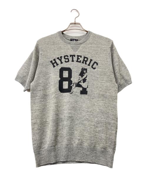 Hysteric Glamour（ヒステリックグラマー）Hysteric Glamour (ヒステリックグラマー) フランダースリネン半袖サマーニット グレー サイズ:L 未使用品の古着・服飾アイテム