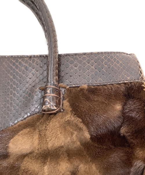TOD'S（トッズ）TOD'S (トッズ) パイソンファートートバッグ ブラウンの古着・服飾アイテム