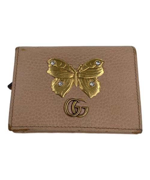 GUCCI（グッチ）GUCCI (グッチ) 2つ折りコンパクト財布 ベージュの古着・服飾アイテム