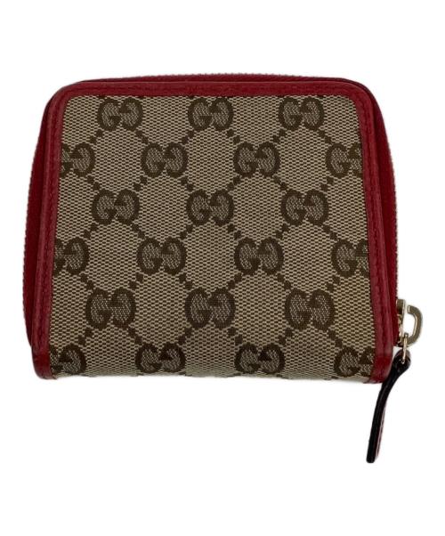 GUCCI（グッチ）GUCCI (グッチ) ミニウォレット ベージュ×レッドの古着・服飾アイテム