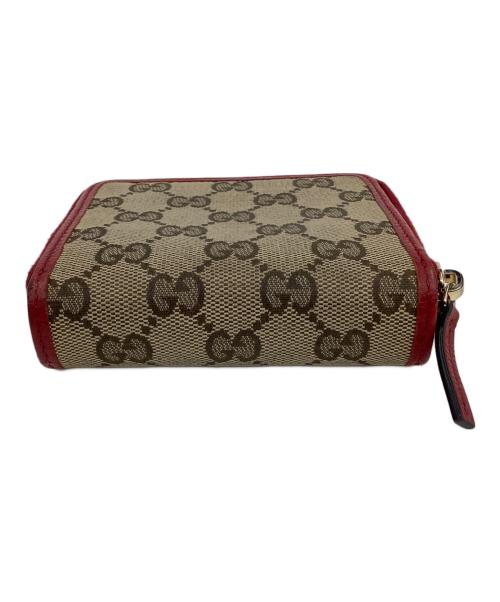 GUCCI（グッチ）GUCCI (グッチ) ミニウォレット ベージュ×レッドの古着・服飾アイテム