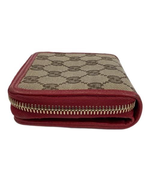 GUCCI（グッチ）GUCCI (グッチ) ミニウォレット ベージュ×レッドの古着・服飾アイテム
