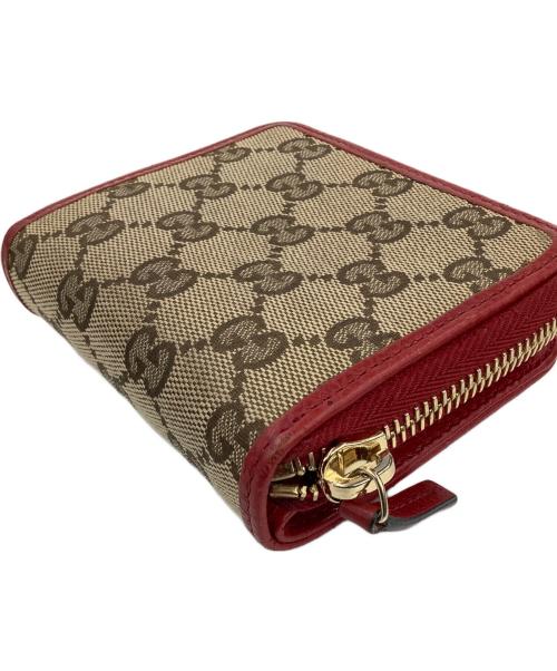 GUCCI（グッチ）GUCCI (グッチ) ミニウォレット ベージュ×レッドの古着・服飾アイテム