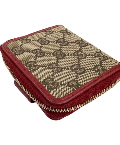 GUCCI（グッチ）GUCCI (グッチ) ミニウォレット ベージュ×レッドの古着・服飾アイテム