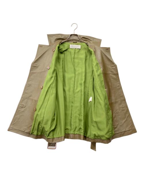 BALMAIN（バルマン）BALMAIN (バルマン) 90's ラムレザーダブルコート オリーブ サイズ:9の古着・服飾アイテム