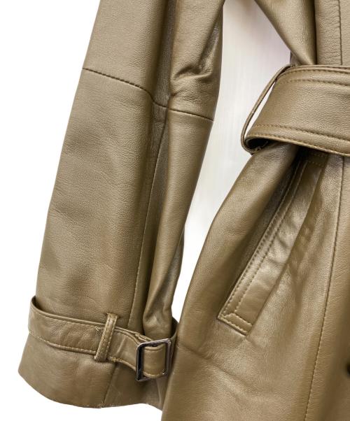 BALMAIN（バルマン）BALMAIN (バルマン) 90's ラムレザーダブルコート オリーブ サイズ:9の古着・服飾アイテム