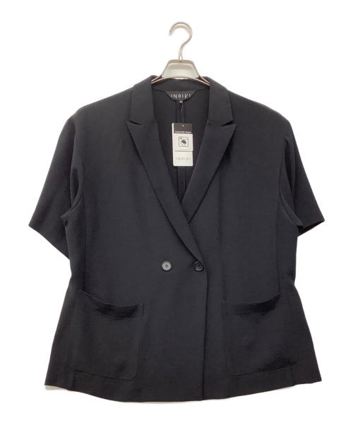 INDIVI（インディヴィ）INDIVI (インディヴィ) ハーフスリーブジャケット ブラック サイズ:15の古着・服飾アイテム