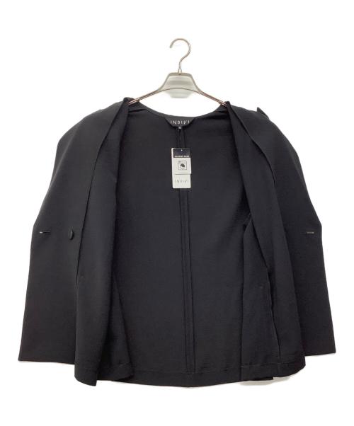 INDIVI（インディヴィ）INDIVI (インディヴィ) ハーフスリーブジャケット ブラック サイズ:15の古着・服飾アイテム