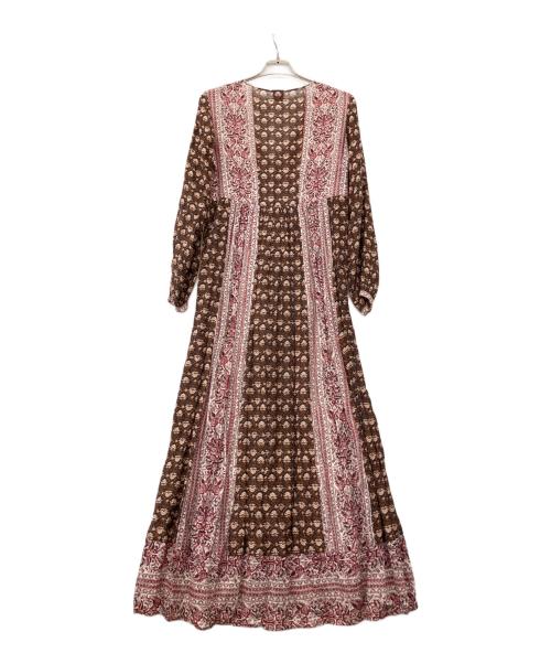 6(ROKU) BEAUTY&YOUTH（ロク ビューティーアンドユース）6(ROKU) BEAUTY&YOUTH (ロク ビューティーアンドユース) COTTON SILK LONG TIE ONE PIECE エンジ サイズ:38の古着・服飾アイテム