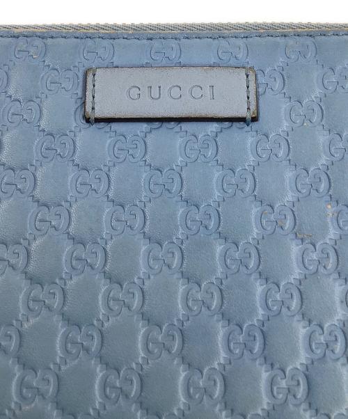 GUCCI（グッチ）GUCCI (グッチ) ラウンドファスナー長財布 ライトブルーの古着・服飾アイテム
